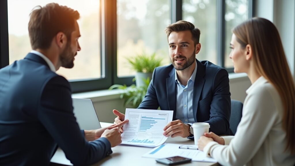 Insurance agent explaining policy