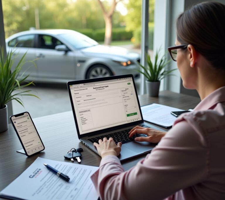 Person photographing car damage