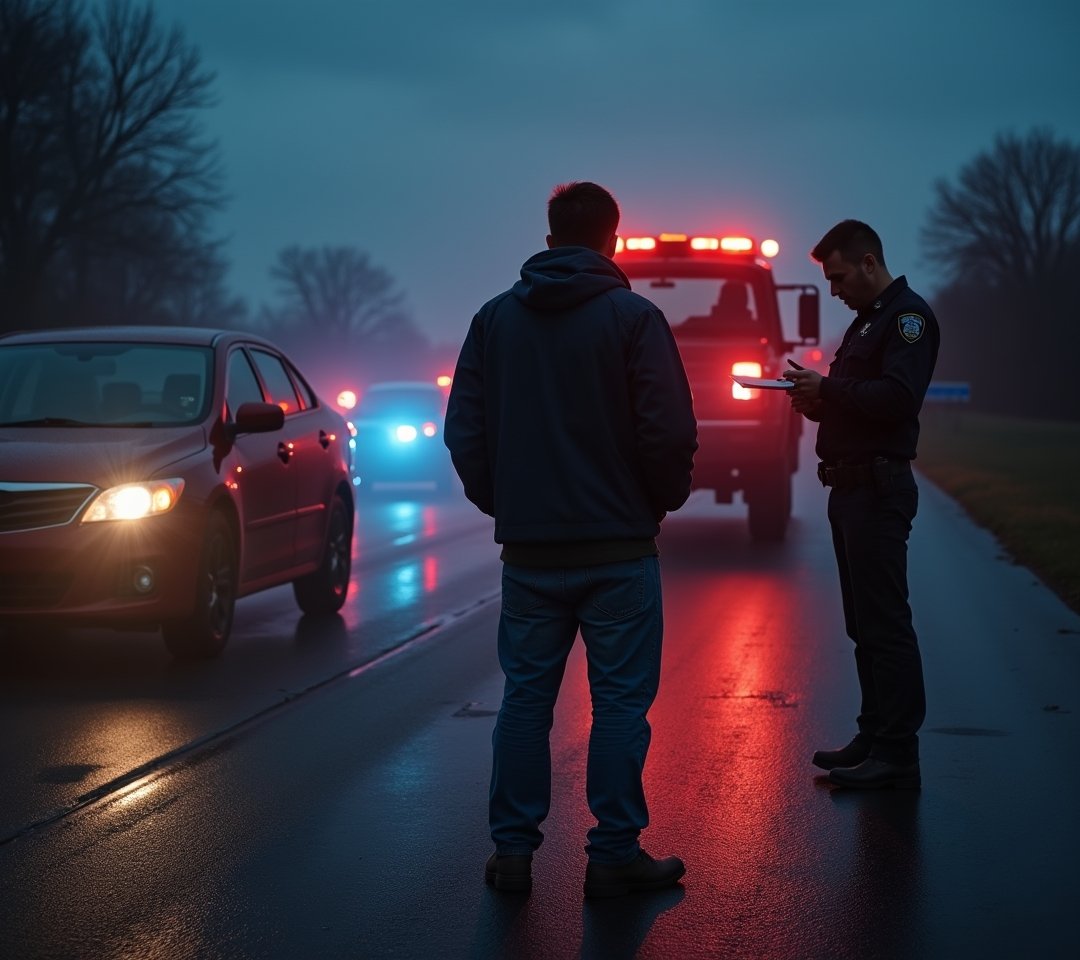 Police officer at traffic stop