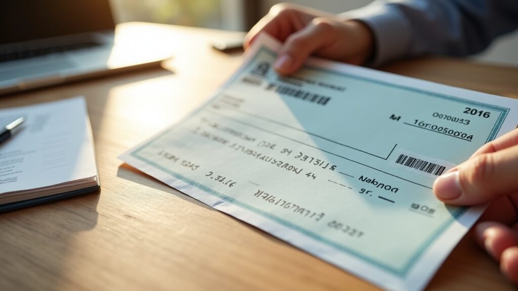Claim settlement check