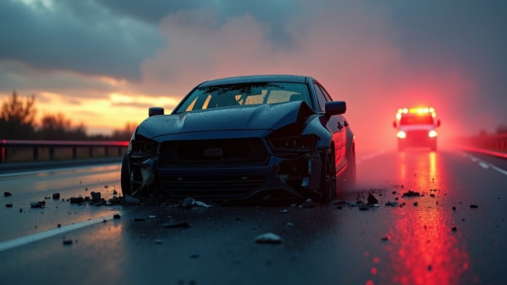 Totaled car after accident