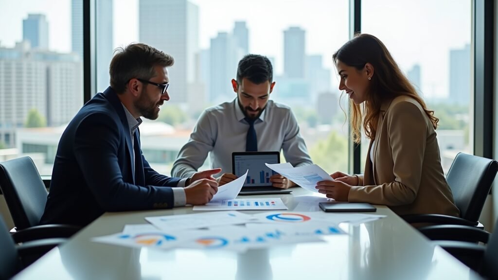 Entrepreneurs reviewing coverage