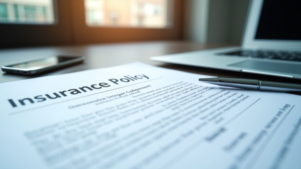 Insurance policy with business logo