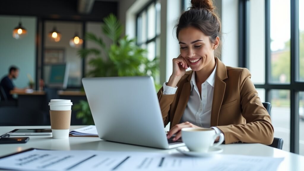 Employee reviewing workplace benefits