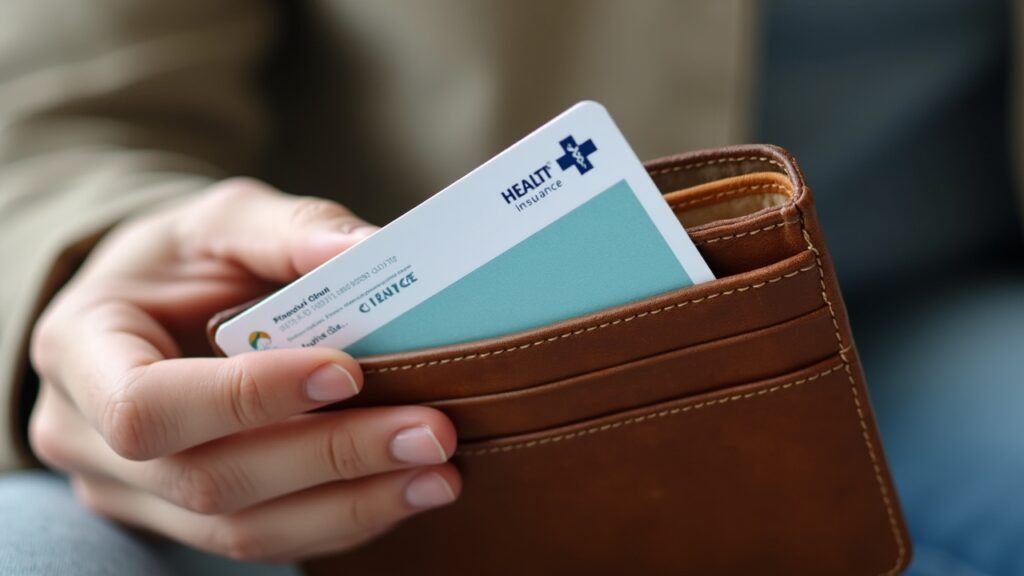 Health insurance card in wallet