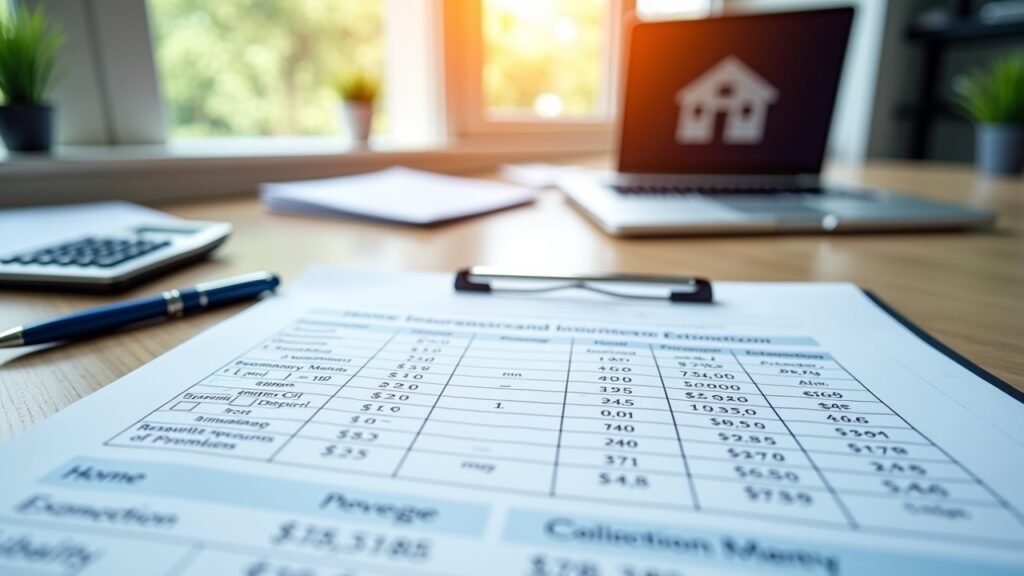 Home insurance estimate worksheet