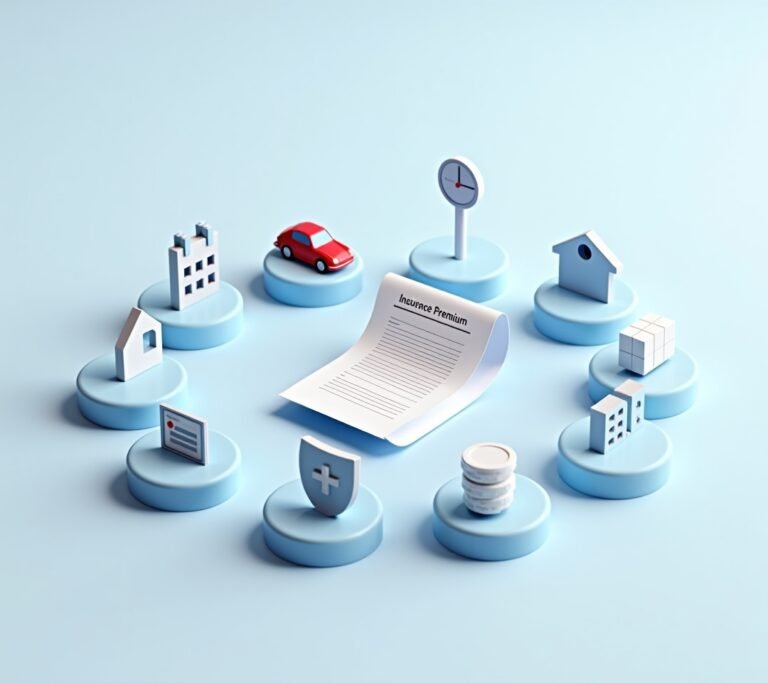 Calculator next to insurance bill