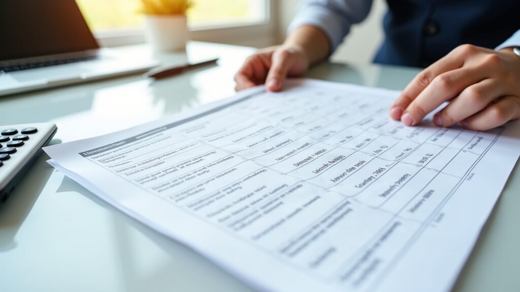 Insurance quote comparison printout