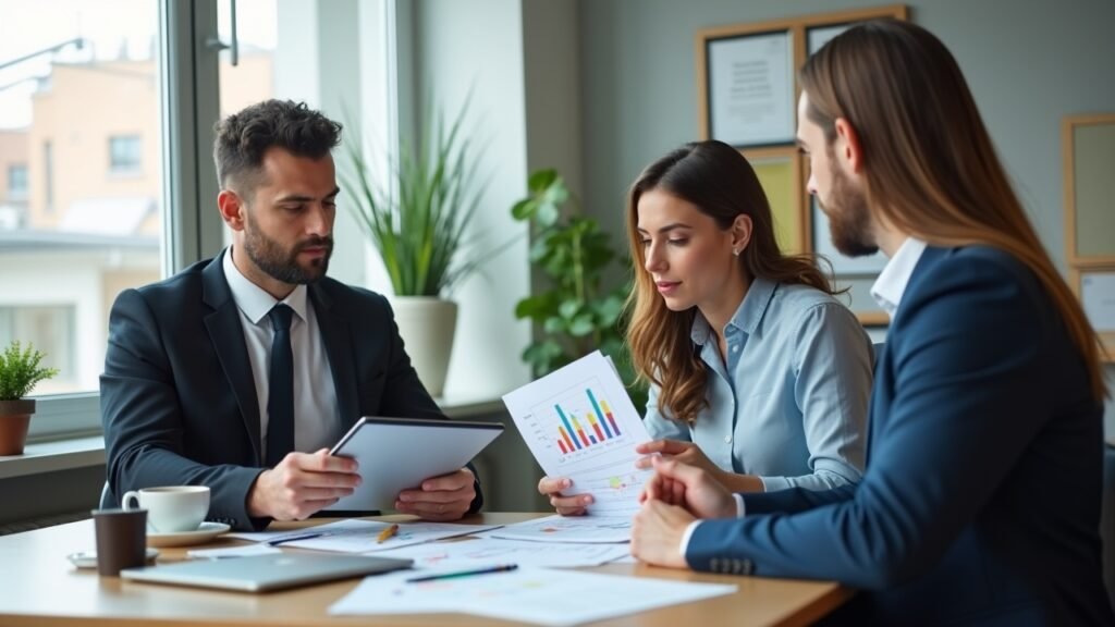 Financial planner with couple