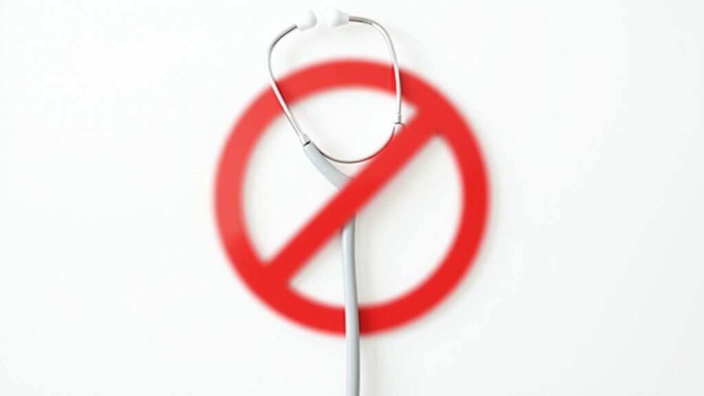 Medical stethoscope crossed out