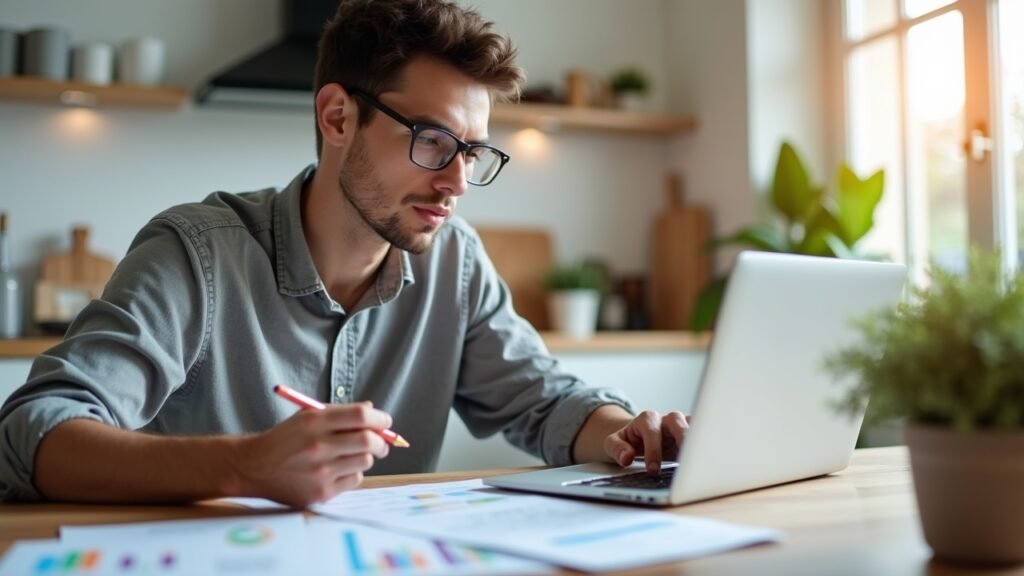 Person reading insurance options