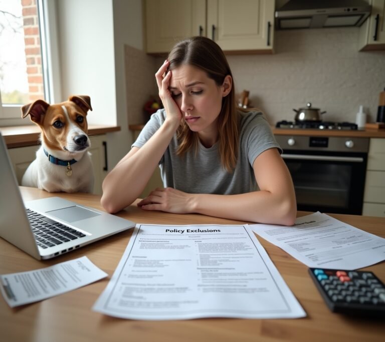 Cat at vet with concerned owner