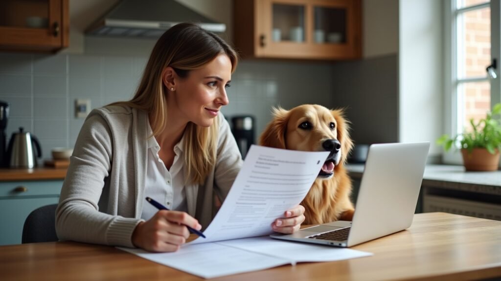 Dog owner reviewing claim