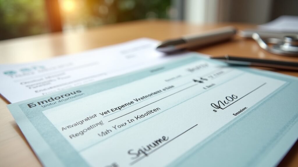 Reimbursement check for vet costs