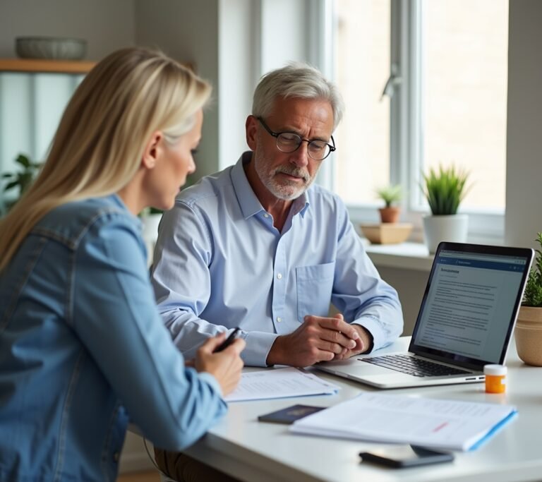 Senior traveler at passport control