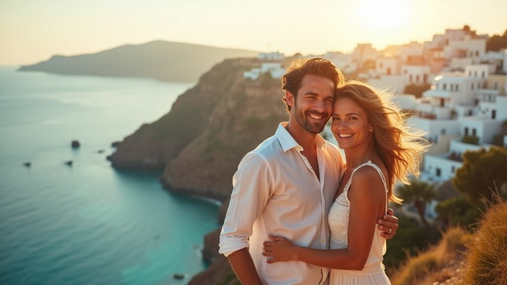 Couple on vacation abroad