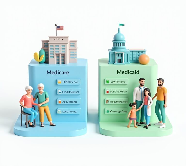Senior couple reviewing Medicare options
