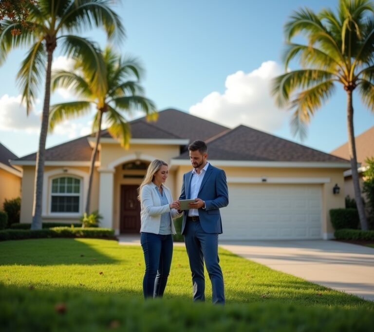 Florida home with palm trees